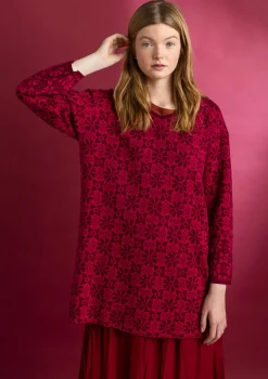 Cheap Gudrun Sjödén Stricktunika „Freja“ aus Bio-/Recycling-Baumwolle alpenveilchen