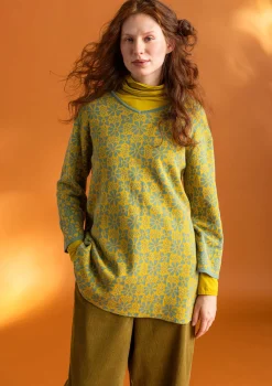 Discount Gudrun Sjödén Stricktunika „Freja“ aus Bio-/Recycling-Baumwolle olivenöl