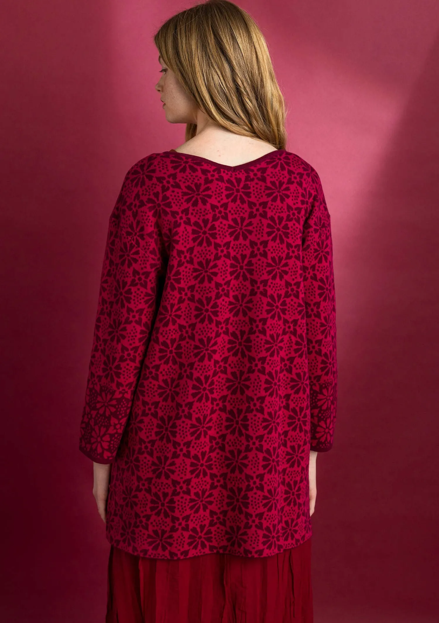 Clearance Gudrun Sjödén Stricktunika „Freja“ aus Bio-/Recycling-Baumwolle alpenveilchen