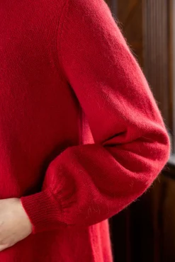 Best Gudrun Sjödén Stricktunika „Vinternatt“ aus Bio- und Recycling-Baumwolle/Alpakawollgemisch tomate