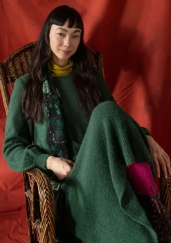 Fashion Gudrun Sjödén Stricktunika „Vinternatt“ aus Bio- und Recycling-Baumwolle/Alpakawollgemisch tomate