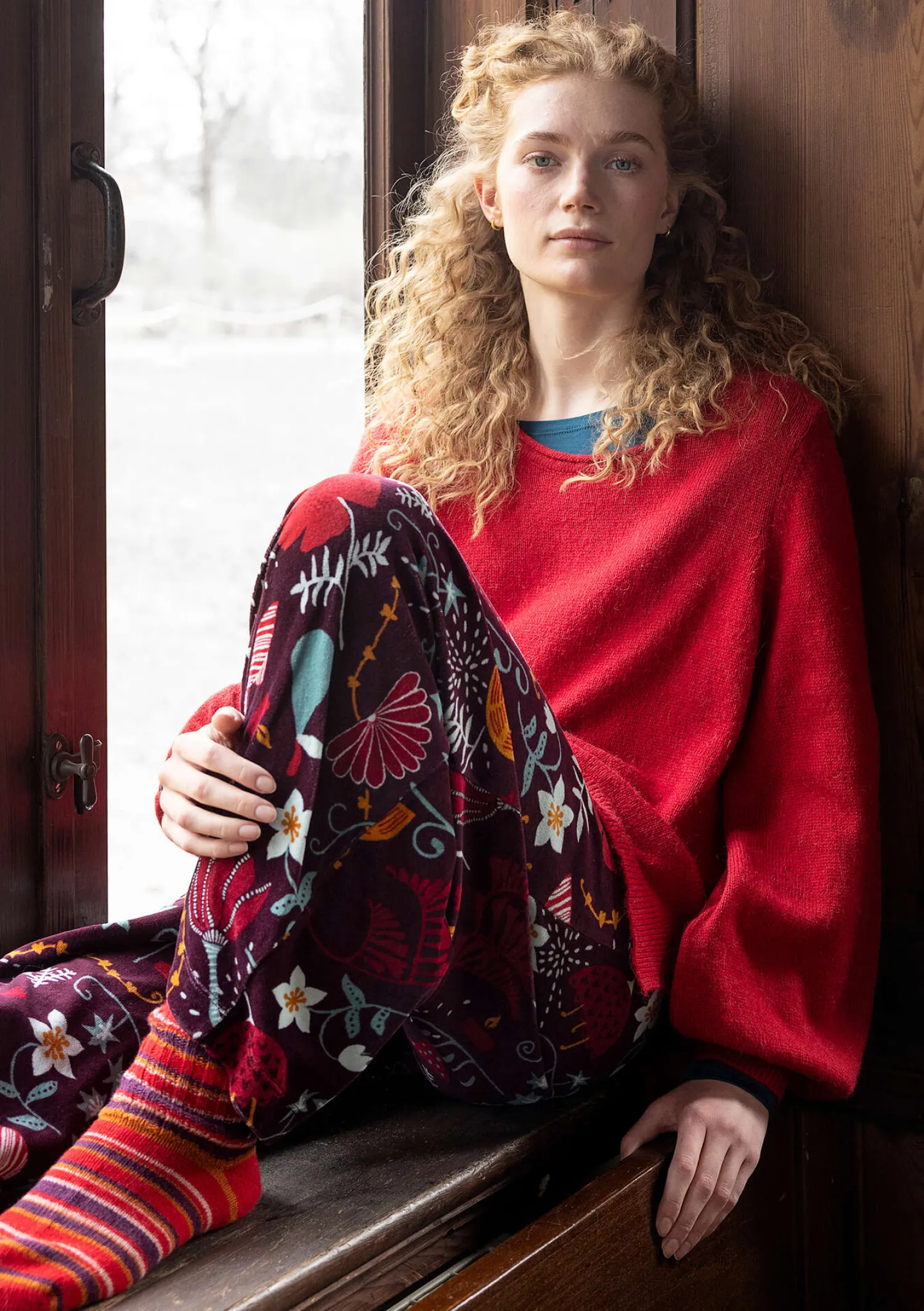 New Gudrun Sjödén Stricktunika „Vinternatt“ aus Bio- und Recycling-Baumwolle/Alpakawollgemisch tomate
