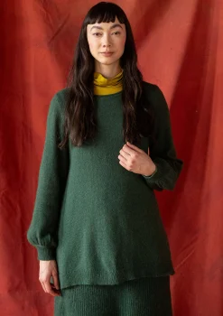 Fashion Gudrun Sjödén Stricktunika „Vinternatt“ aus Bio- und Recycling-Baumwolle/Alpakawollgemisch schwarz
