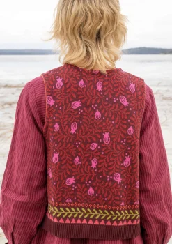 Shop Gudrun Sjödén Strickweste „Aurora“ aus Bio- und Recycling-Baumwolle/Wolle avocado