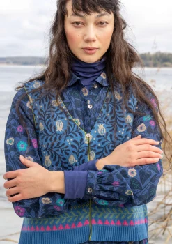 Store Gudrun Sjödén Strickweste „Aurora“ aus Bio- und Recycling-Baumwolle/Wolle avocado
