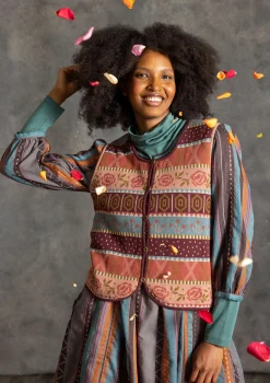 Hot Gudrun Sjödén Strickweste „Klara“ aus Bio-/Recycling-Baumwolle rapsfeld