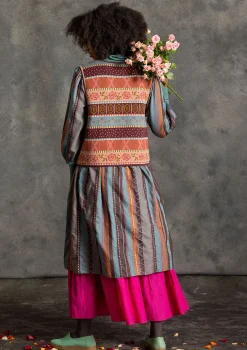 Shop Gudrun Sjödén Strickweste „Klara“ aus Bio-/Recycling-Baumwolle aubergine