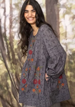 Online Gudrun Sjödén Tunika „Hjortron“ aus Bio-Baumwollgewebe alpenveilchen