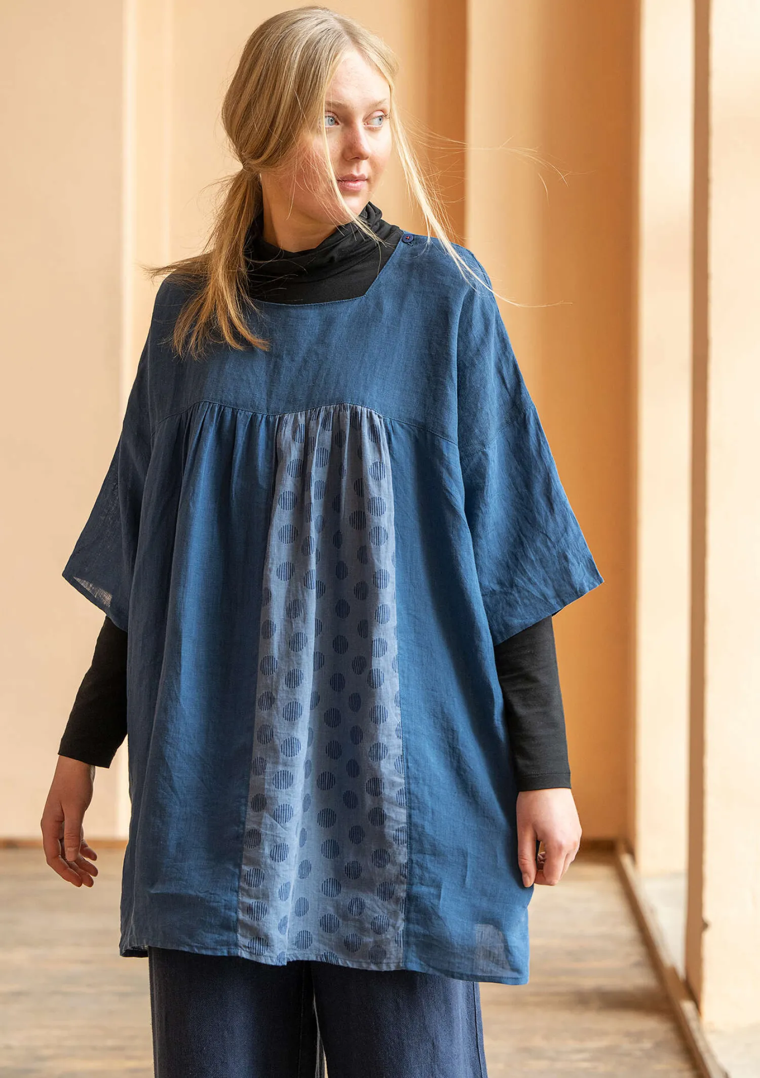 New Gudrun Sjödén Tunika „Sonata“ aus Leinen grafit
