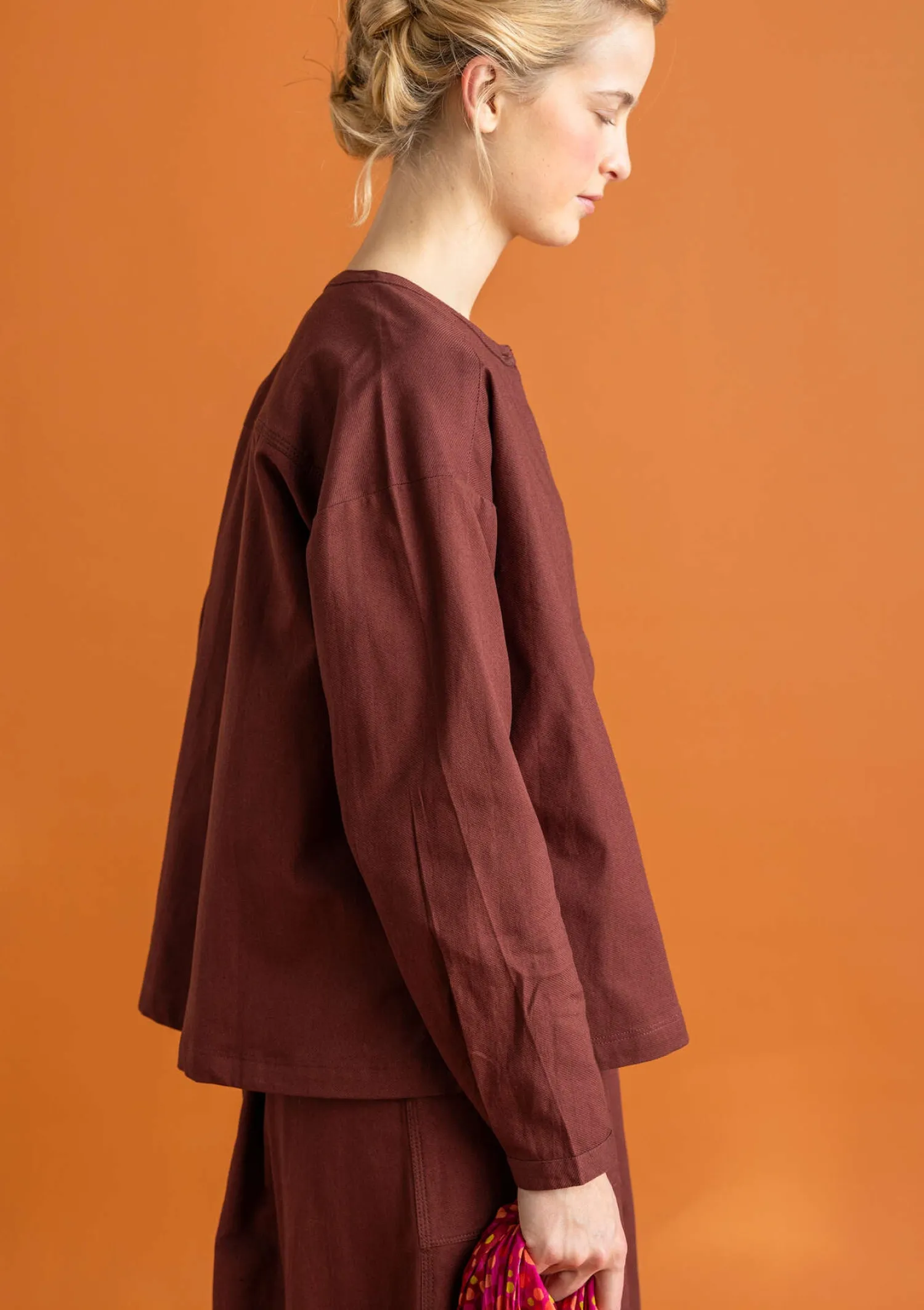 Fashion Gudrun Sjödén Twillbluse aus Bio-Baumwolle rotebete