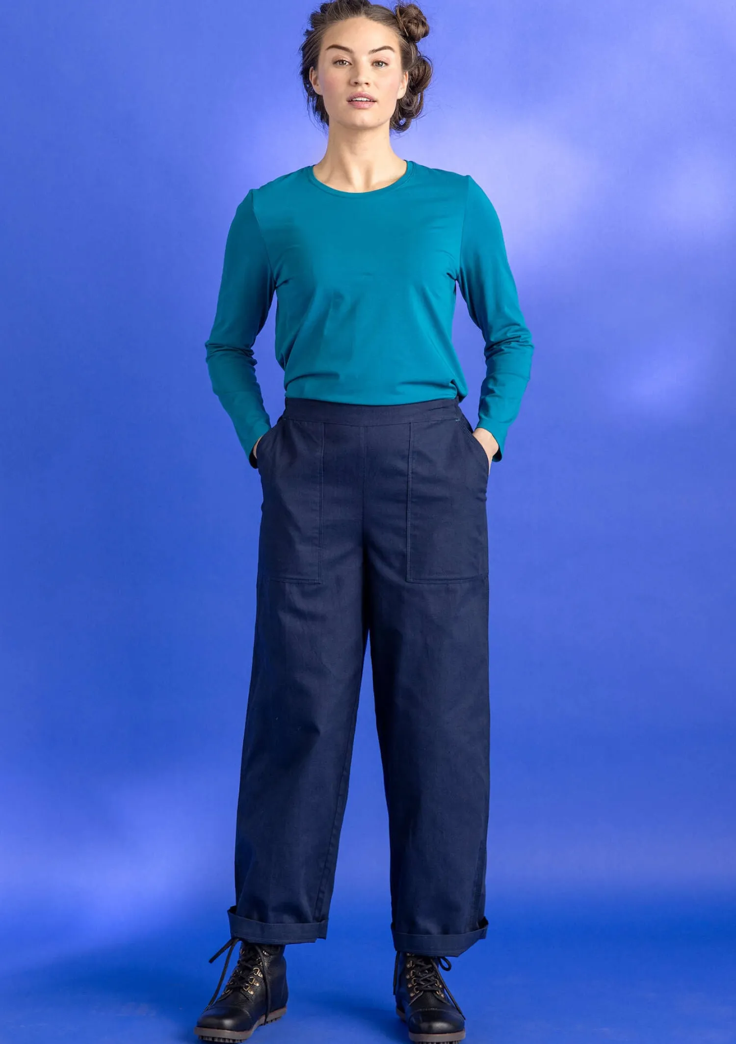 Online Gudrun Sjödén Twillhose aus Bio-Baumwolle dunkelindigo