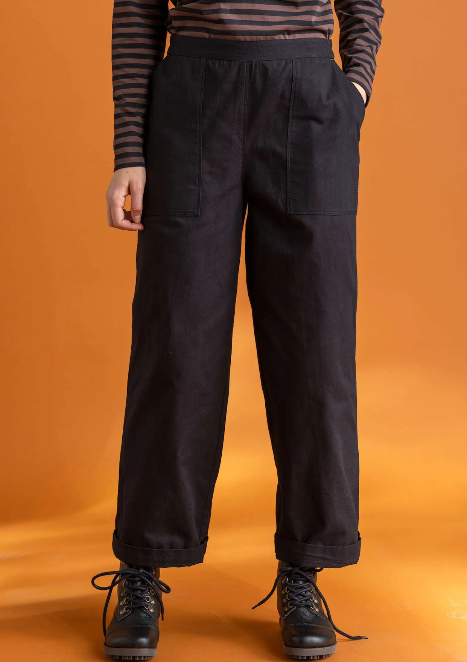 Sale Gudrun Sjödén Twillhose aus Bio-Baumwolle dunkelindigo