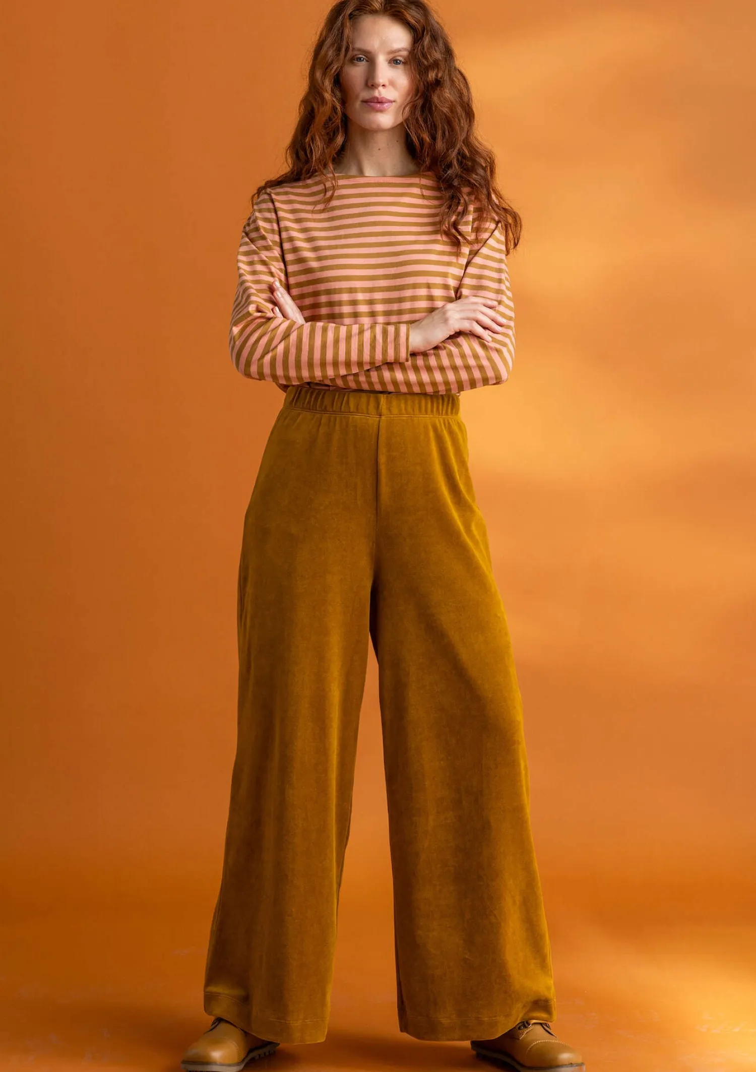 New Gudrun Sjödén Velourshose aus Bio-Baumwolle/Recycling-Polyester meeresgrün