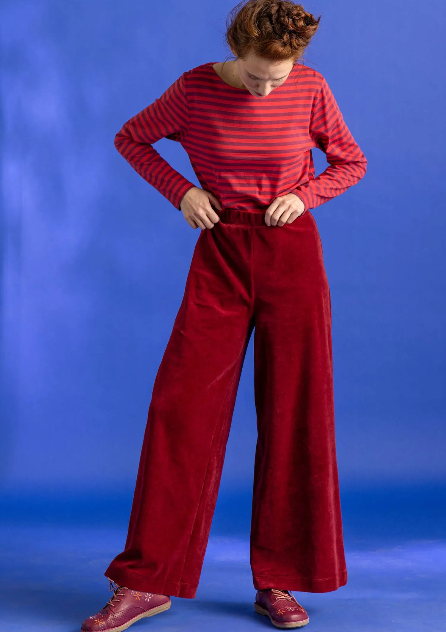New Gudrun Sjödén Velourshose aus Bio-Baumwolle/Recycling-Polyester meeresgrün