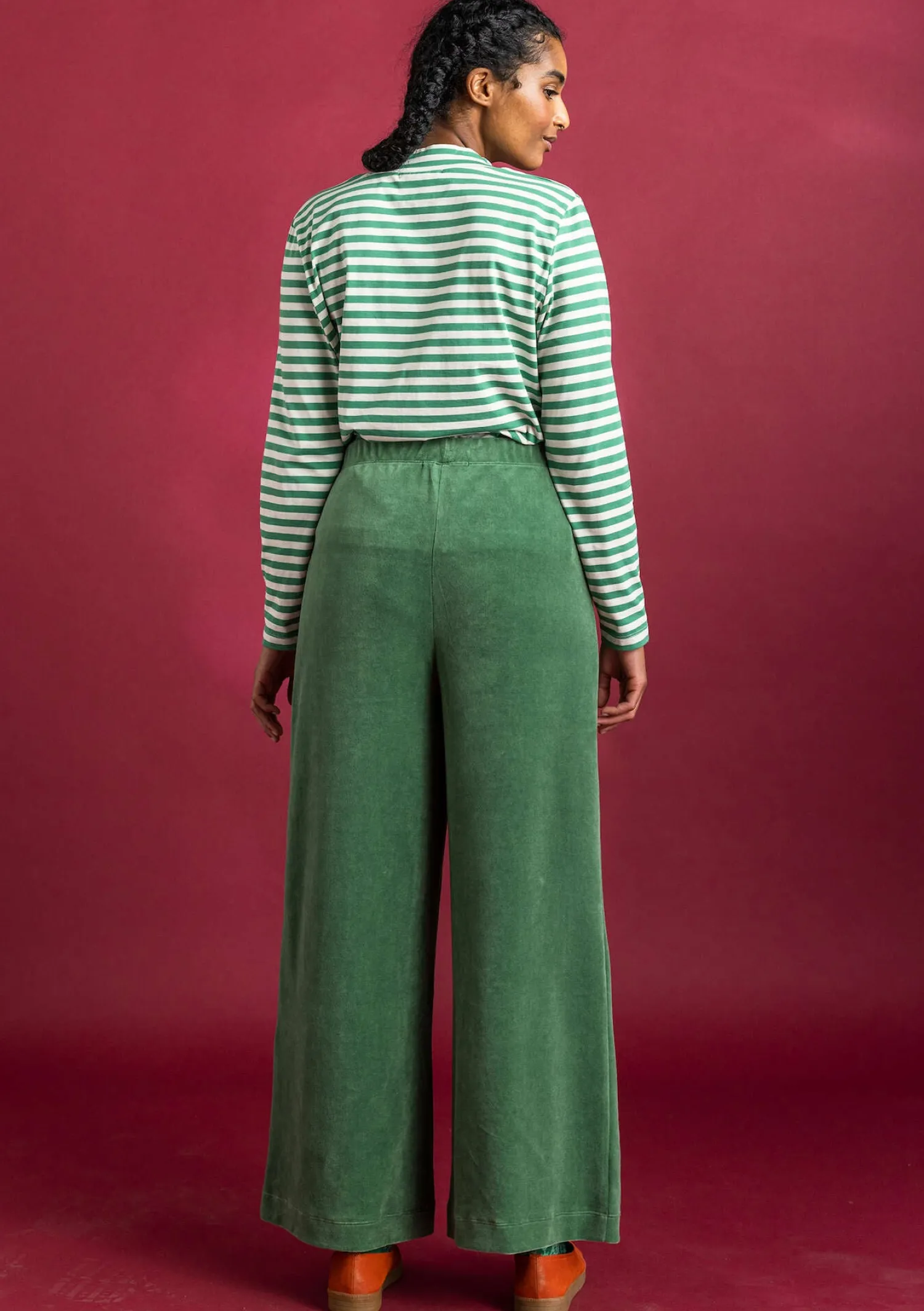 New Gudrun Sjödén Velourshose aus Bio-Baumwolle/Recycling-Polyester meeresgrün