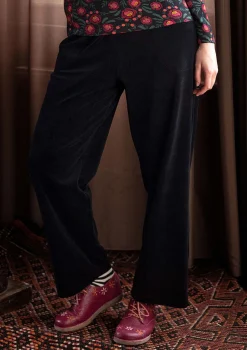 Fashion Gudrun Sjödén Velourshose „Nora“ aus Bio-Baumwolle/Recycling-Polyester schwarz