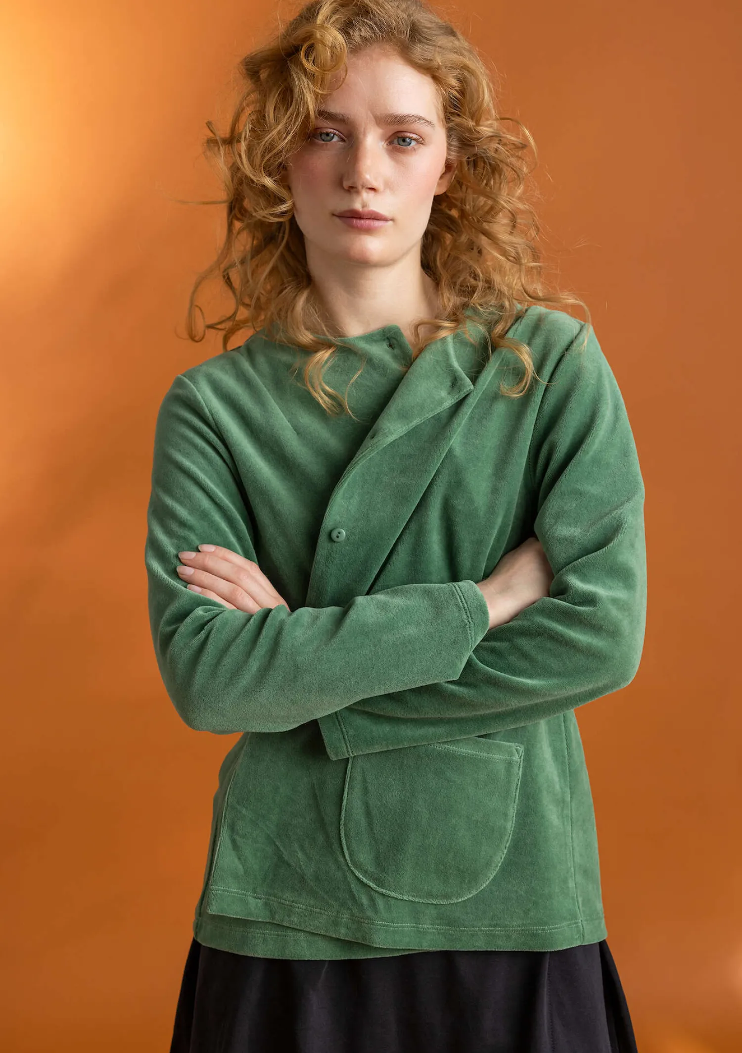 Sale Gudrun Sjödén Veloursjacke aus Bio-Baumwolle/Recycling-Polyester schwarz