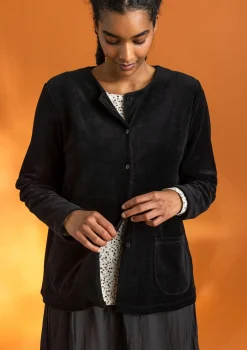 Sale Gudrun Sjödén Veloursjacke aus Bio-Baumwolle/Recycling-Polyester schwarz