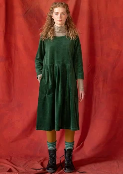Online Gudrun Sjödén Velourskleid „Fyrverkeri“ aus Bio-Baumwolle/Recycling-Polyester dunkelgrün