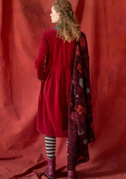 Best Sale Gudrun Sjödén Velourskleid „Fyrverkeri“ aus Bio-Baumwolle/Recycling-Polyester dunkelgrün