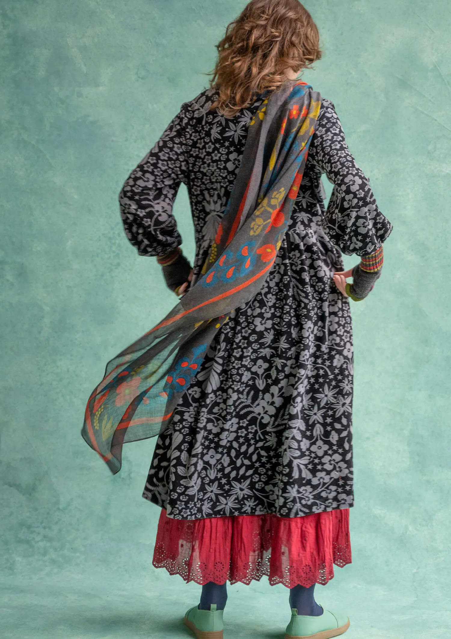 Discount Gudrun Sjödén Velourskleid „Katla“ aus Bio-Baumwolle/Recycling-Polyester veronagrün