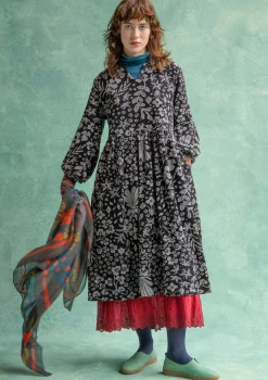 Cheap Gudrun Sjödén Velourskleid „Katla“ aus Bio-Baumwolle/Recycling-Polyester schwarz