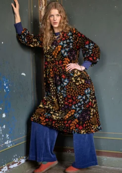 Cheap Gudrun Sjödén Velourskleid „Katla“ aus Bio-Baumwolle/Recycling-Polyester schwarz
