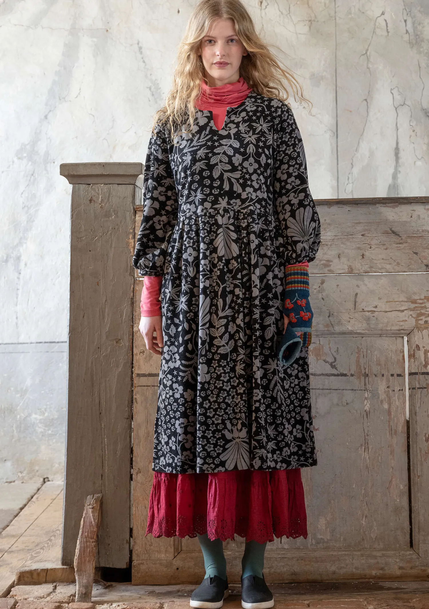 Best Sale Gudrun Sjödén Velourskleid „Katla“ aus Bio-Baumwolle/Recycling-Polyester grafit
