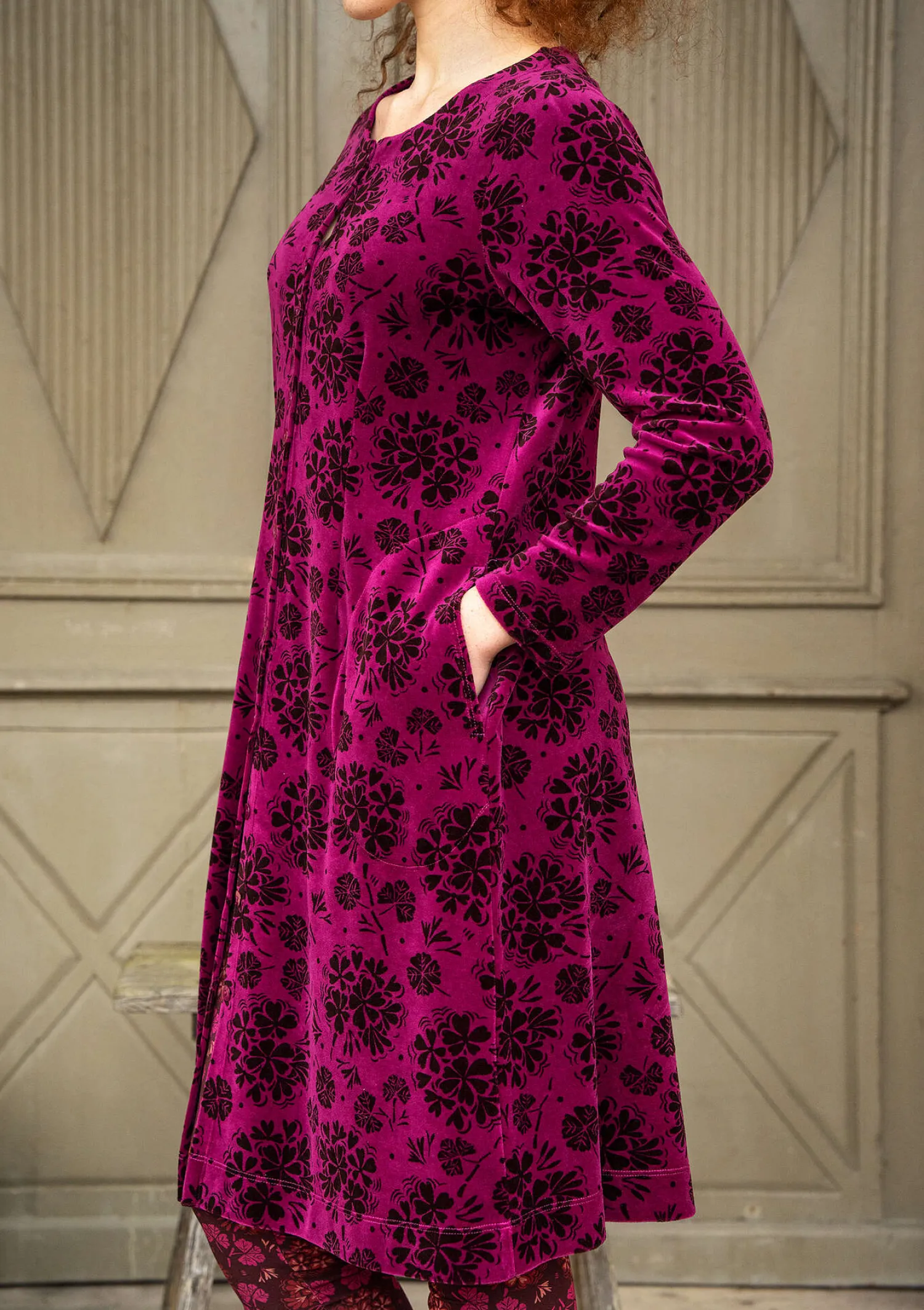 Best Sale Gudrun Sjödén Velourskleid „Selma“ aus Bio-Baumwolle/Recycling-Polyester kartoffel