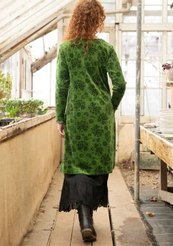 Store Gudrun Sjödén Velourskleid „Selma“ aus Bio-Baumwolle/Recycling-Polyester grasgrün