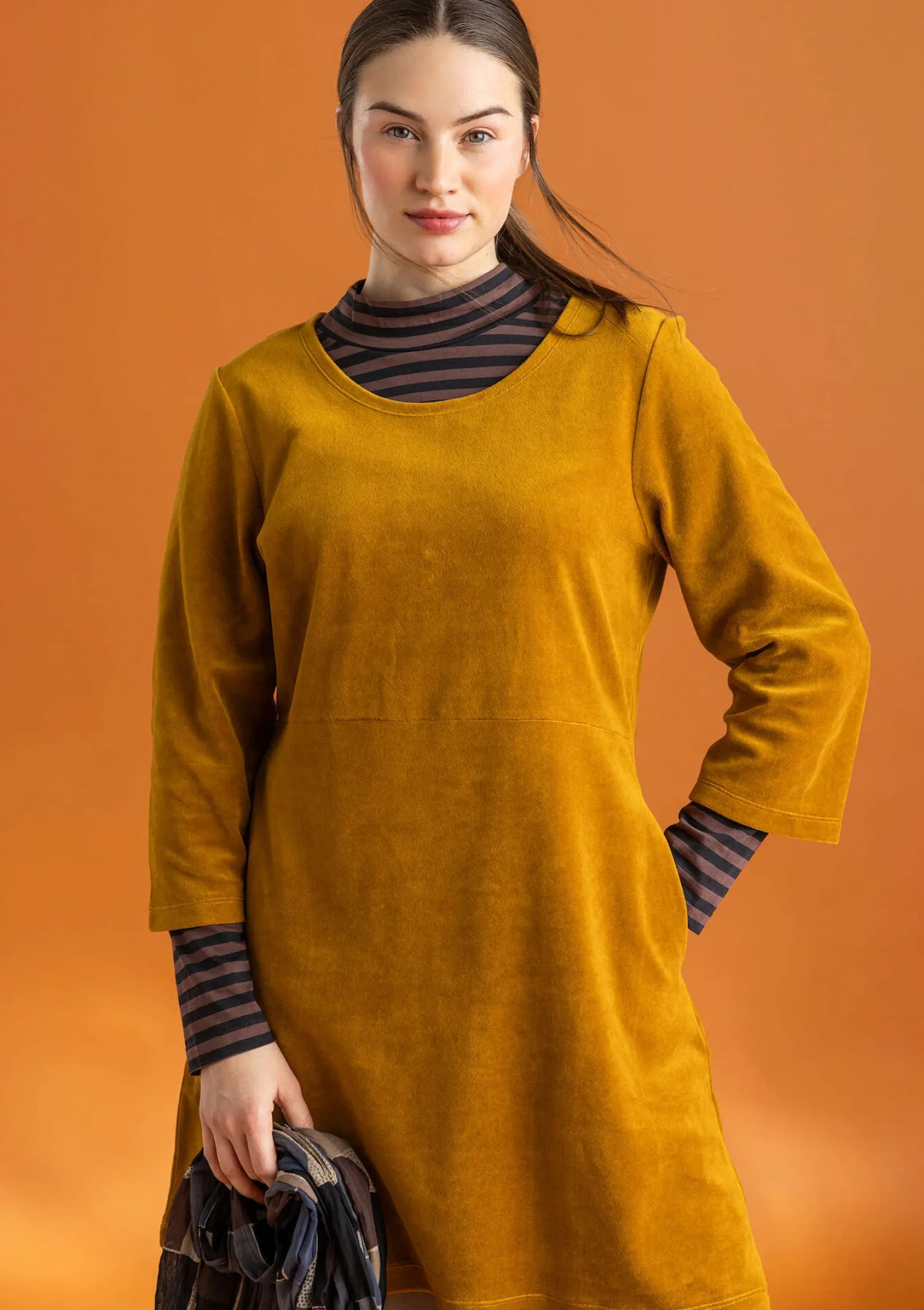 Fashion Gudrun Sjödén Velourstunika aus Bio-Baumwolle/Recycling-Polyester granatapfel