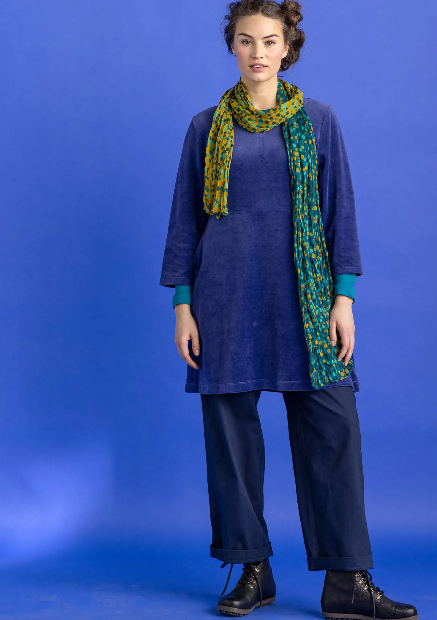 Fashion Gudrun Sjödén Velourstunika aus Bio-Baumwolle/Recycling-Polyester granatapfel