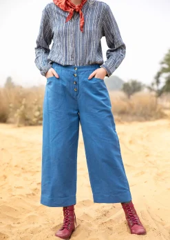 Discount Gudrun Sjödén Webhose aus Leinen/Bio-Baumwolle leinenblau
