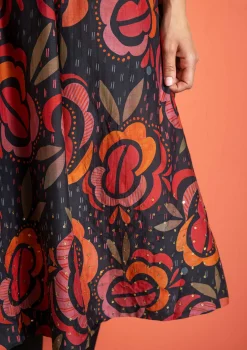 Best Sale Gudrun Sjödén Webkleid „Great Rose“ aus Bio-Baumwolle/Seide schwarz