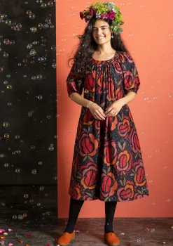 Clearance Gudrun Sjödén Webkleid „Great Rose“ aus Bio-Baumwolle/Seide Hellpuderrosa
