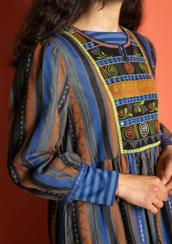 Store Gudrun Sjödén Webkleid „Jaipur“ aus Wolle/Baumwolle masala
