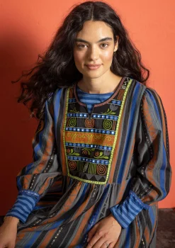 Outlet Gudrun Sjödén Webkleid „Jaipur“ aus Wolle/Baumwolle schwarz
