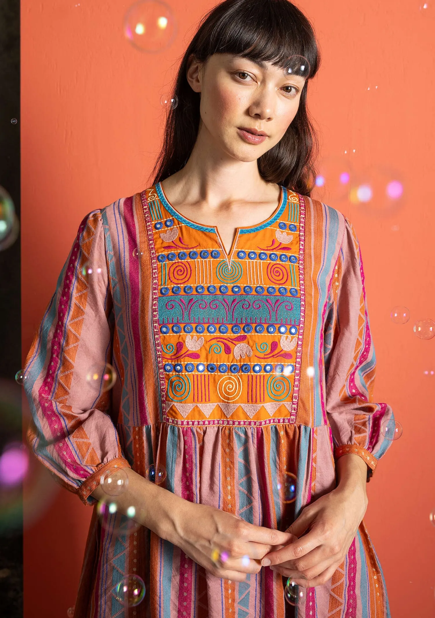 Store Gudrun Sjödén Webkleid „Jaipur“ aus Wolle/Baumwolle schwarz