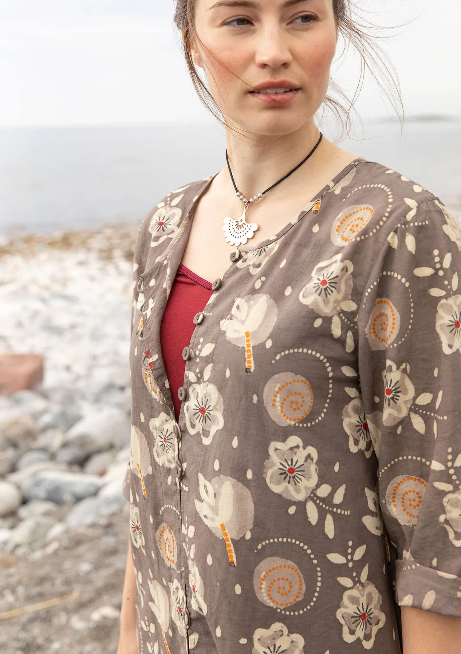 Online Gudrun Sjödén Webkleid „Kamala“ aus Bio-Baumwolle henna