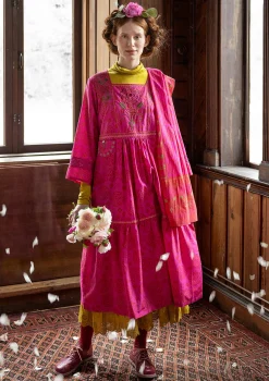 Online Gudrun Sjödén Webkleid „Kamelia“ aus Bio-Baumwolle/Seide cerise