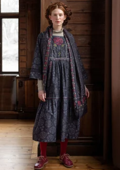 Flash Sale Gudrun Sjödén Webkleid „Kamelia“ aus Bio-Baumwolle/Seide indigoblau
