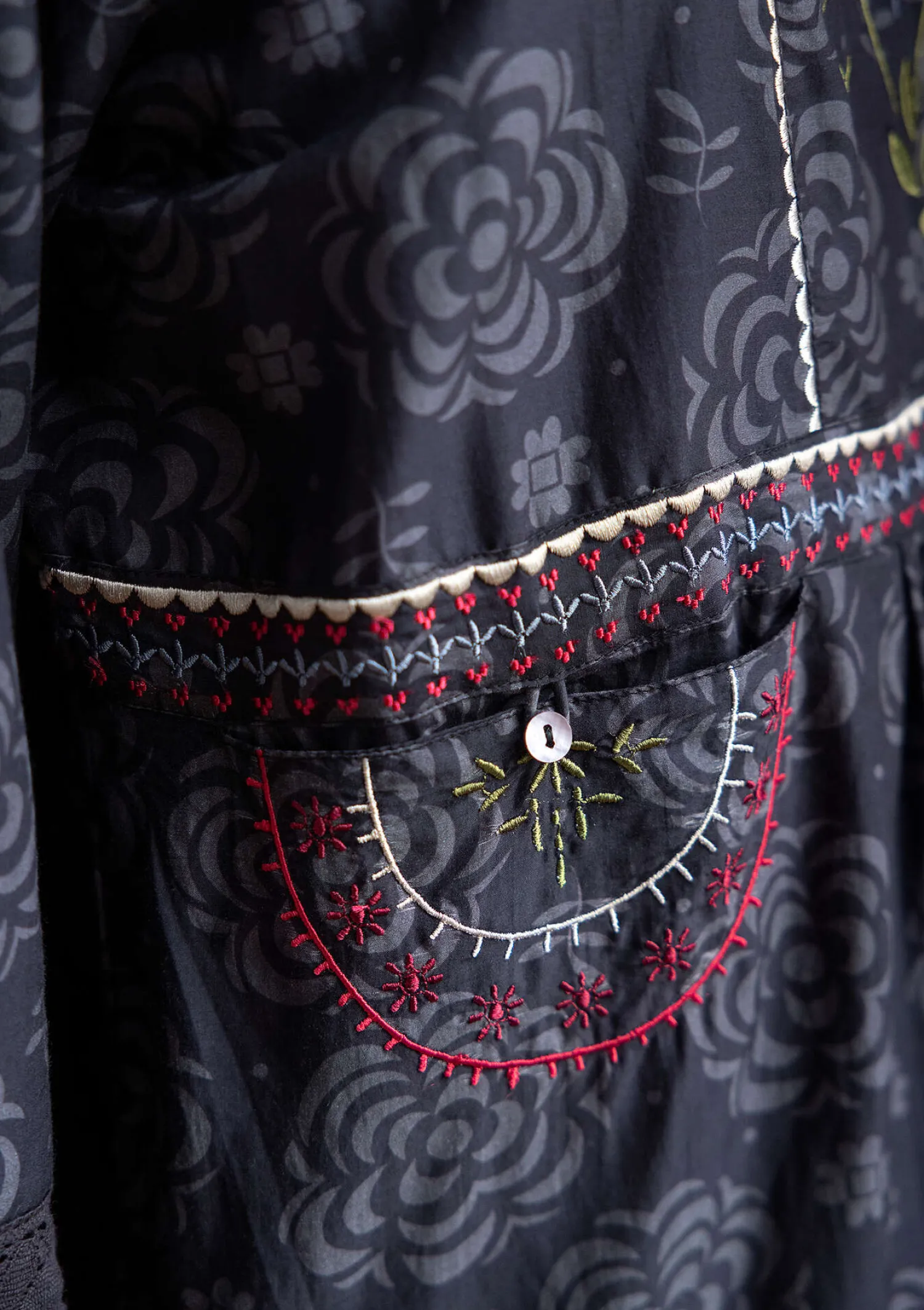 Flash Sale Gudrun Sjödén Webkleid „Kamelia“ aus Bio-Baumwolle/Seide indigoblau