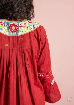 New Gudrun Sjödén Webkleid „Kristina“ aus Bio-Baumwolle mohn