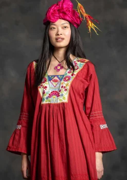 Store Gudrun Sjödén Webkleid „Kristina“ aus Bio-Baumwolle mohn