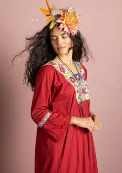 Best Sale Gudrun Sjödén Webkleid „Kristina“ aus Bio-Baumwolle mohn
