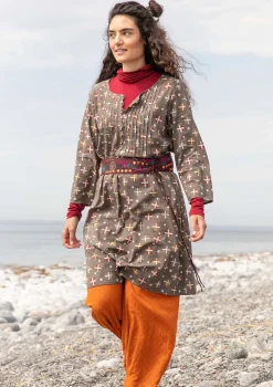 Shop Gudrun Sjödén Webkleid „Neela“ aus Bio-Baumwolle sandgrün