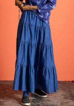 Best Sale Gudrun Sjödén Webrock aus Baumwolle/Seide indigoblau