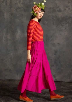 Hot Gudrun Sjödén Webrock aus Baumwolle/Seide cerise