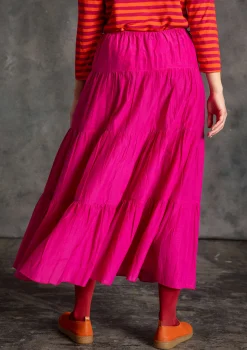 Fashion Gudrun Sjödén Webrock aus Baumwolle/Seide indigoblau