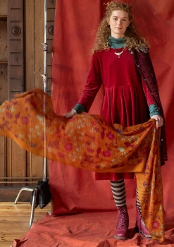 Store Gudrun Sjödén Webschal „Fyrverkeri“ aus Wolle curry